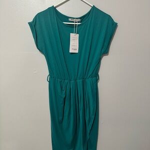Woman Casual Teal Dress